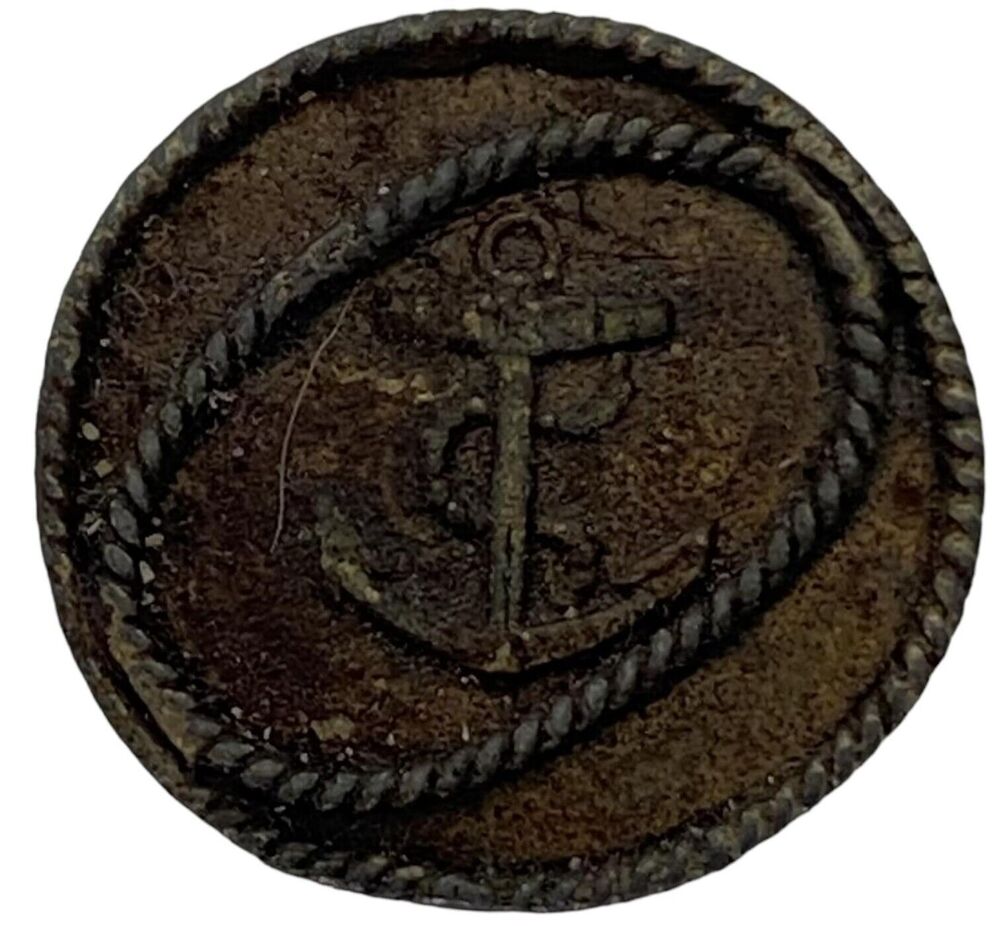 Gaunt London Anchor and Rope Shank Button Military Militia Officer Office